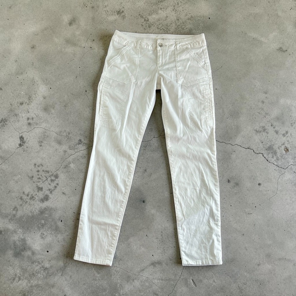 Jolt Women White Utility Straight Leg Pants Size‎ 13 Cotton Blend